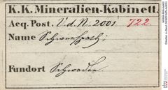 Etiketten zu Baryt (NHMW-MIN-As900)